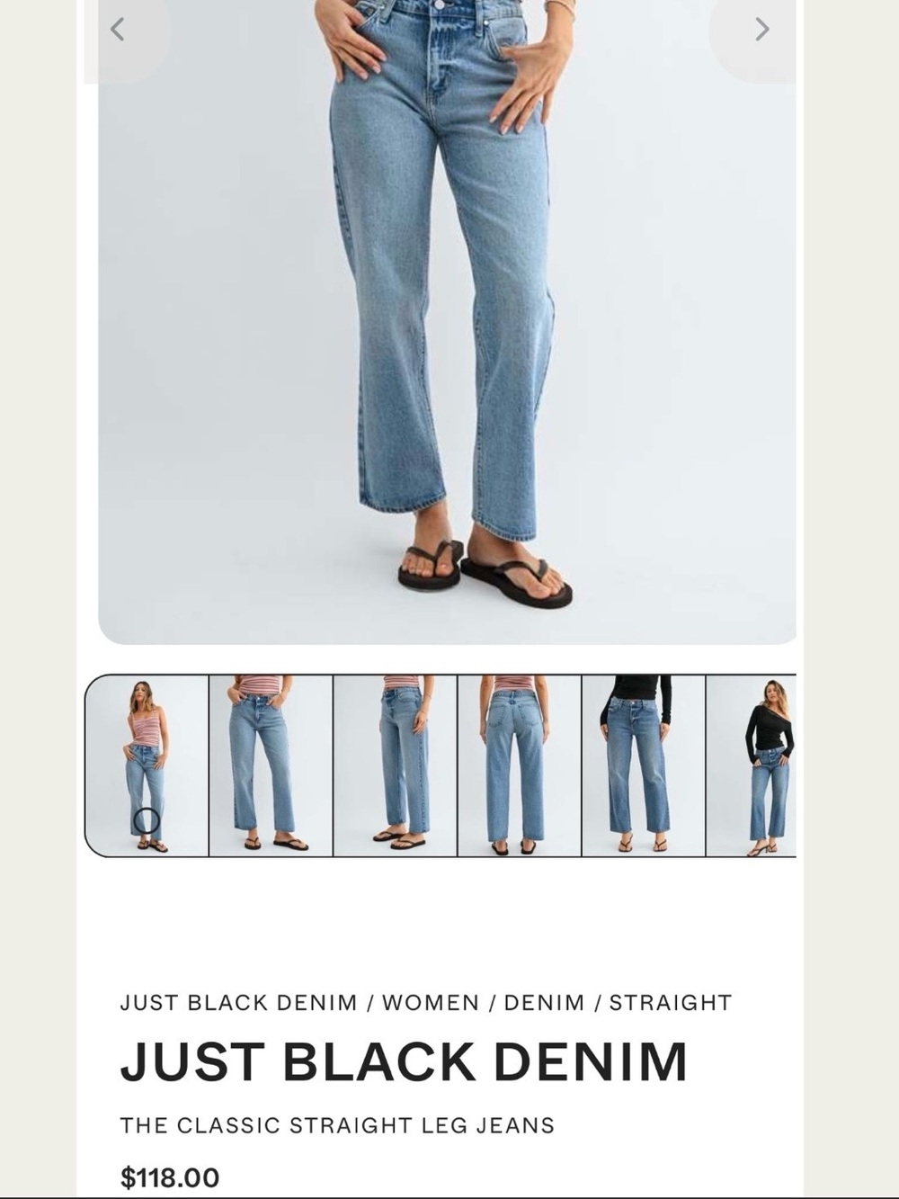 Just Black Light Blue Straight Leg Jeans